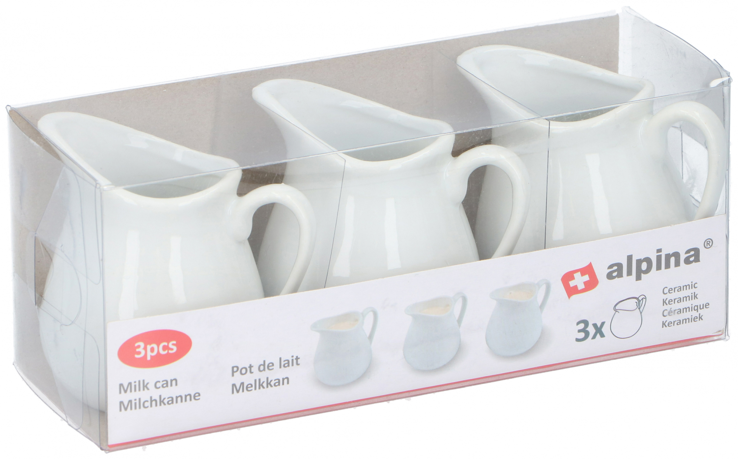 Prestatie Pastoor cent Alpina milk jug 292 ml ceramic 8 cm white 3 pieces - Internet-Home&Garden