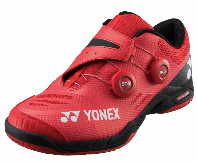yonex red badminton shoes